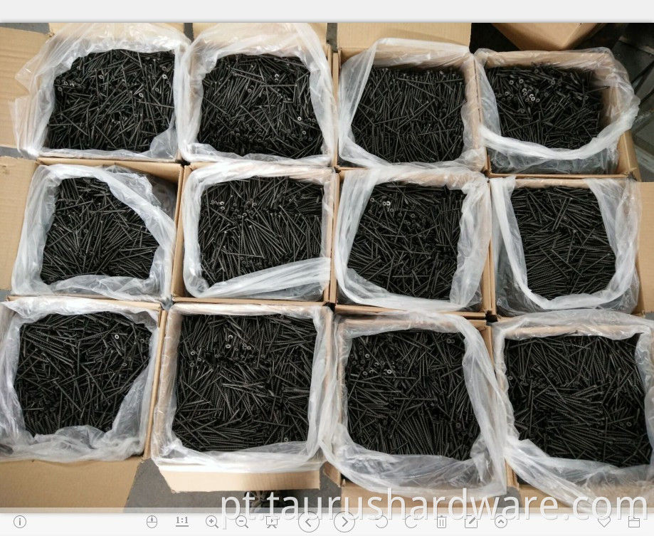China grande fábrica bom preço carpinteiro parafuso de drywall aço carbono parafusos pretos fosfato de cabeça de corneta